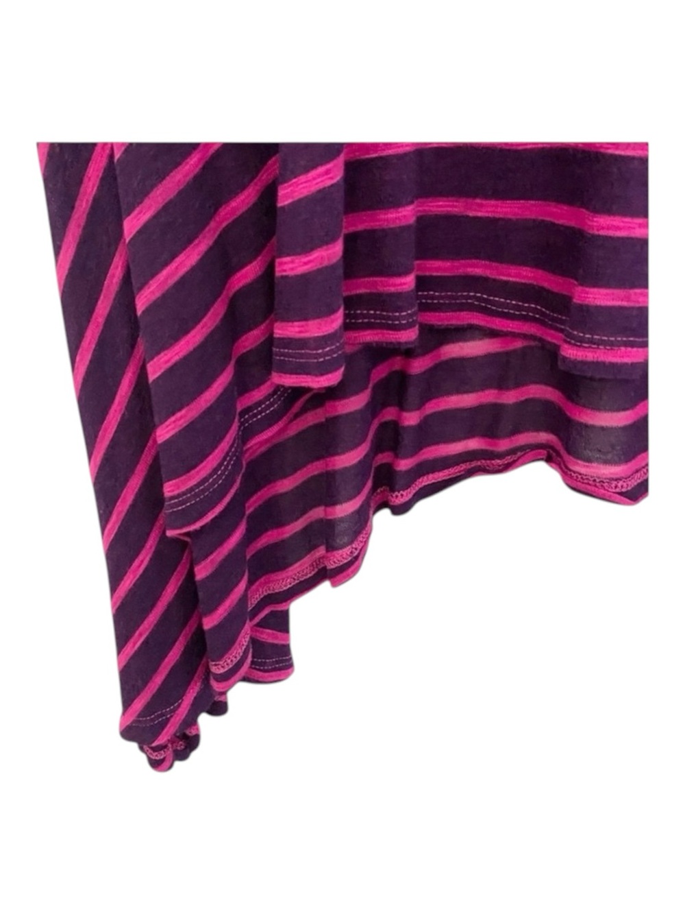 new LF Emma & Sam ᯾ Oversized Stripe Hi Lo Handkerchief Hem Tee ᯾ T Shirt Top XS - Picture 8 of 16